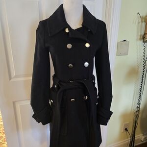 Marc By Marc Jacobs Wool Black Coat with Silver Buttons
